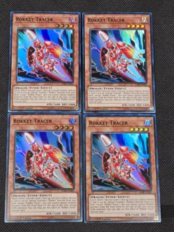 x4 Yugioh TCG ROKKET TRACER SDRR-EN002 Super Rare 1st Edition ROKKET REVOLT -L8 - Image 1