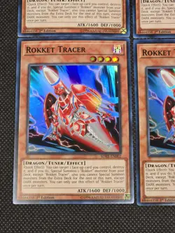 x4 Yugioh TCG ROKKET TRACER SDRR-EN002 Super Rare 1st Edition ROKKET REVOLT -L8 - Image 2