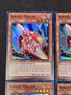 x4 Yugioh TCG ROKKET TRACER SDRR-EN002 Super Rare 1st Edition ROKKET REVOLT -L8 - Image 4