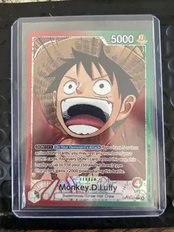 2025 One Piece Carrying On His Will Monkey D. Luffy Leader #OP13-001 - Image 1