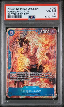 2024 ONE PIECE OP08-052 PORTGAS D. ACE ALTERNATE ART PSA 10 - Image 1