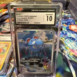 2023 POKEMON JPN SNOW HAZARD ART RARE HOLO #073/071 MARILL CGC 10 GEM MINT - Image 1