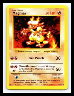 💥 MAGMAR | Pokemon TCG 1999 | (Shadowless Set) Non Holo Vintage # 36/102 - Image 1