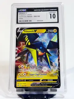 CGC 10 Gem Mint Vikavolt V Pokemon TCG 2020 Darkness Ablaze 060/189 - Image 1