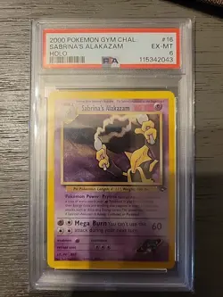 2000 Pokemon Sabrina's Alakazam 16/132 Gym Challenge Holo Graded PSA 6 - Image 1