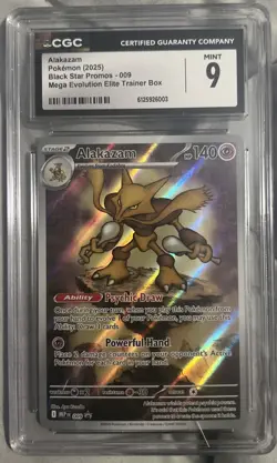 Alakazam Pokemon Black Star Promo Mega Evolution Elite Trainer Box CGC 9 - Image 1