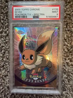 2000 TOPPS CHROME POKEMON T.V. SPECTRA #133 EEVEE PSA 9 - Image 1