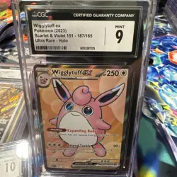 CGC 9 MINT Wigglytuff Ex 187/165 Pokemon Scarlet & Violet 151 ENGLISH - Image 1