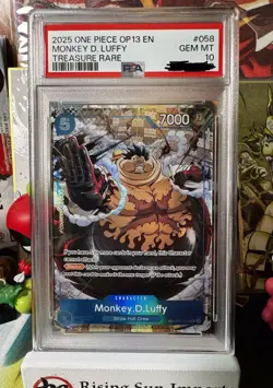2025 ONE PIECE OP13-CARRYING ON HIS WILL TREASURE RARE MONKEY D. LUFFY PSA 10 - Image 1