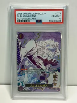 PSA 10 Gum Gum Giant Alt Art OP09-078 Japanese ONE PIECE The Best Vol.2 - Image 1