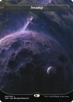 Swamp (#242) - Extended Art Unfinity LP MTG - Image 1