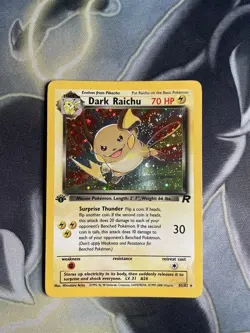 Pokemon Dark Raichu 1st Edition 83/82 - Team Rocket Set Holo Pokemon WOTC SWIRL! - Image 1
