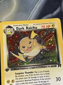 Pokemon Dark Raichu 1st Edition 83/82 - Team Rocket Set Holo Pokemon WOTC SWIRL! - Image 2