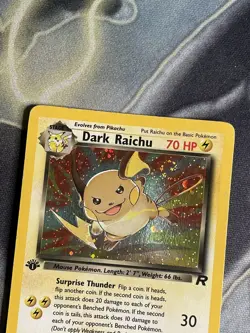 Pokemon Dark Raichu 1st Edition 83/82 - Team Rocket Set Holo Pokemon WOTC SWIRL! - Image 3