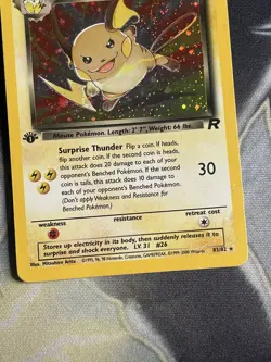 Pokemon Dark Raichu 1st Edition 83/82 - Team Rocket Set Holo Pokemon WOTC SWIRL! - Image 4