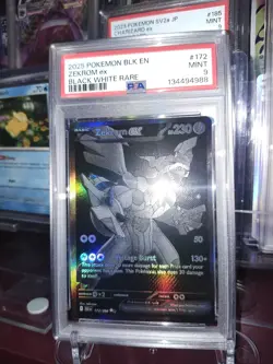 2025 Pokemon Black Bolt BLK 172/086 Zekrom ex Black White Rare PSA 9 - Image 1