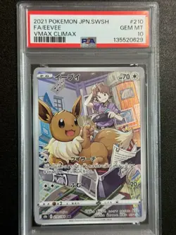 23355# JAPANESE POKEMON TCG / EEVEE 210 CHR / PSA10 / VMAX Climax S8b - Image 1