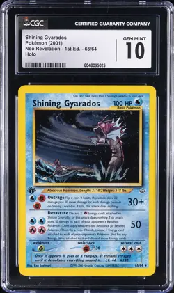 2001 POKEMON NEO REVELATION 1ST ED #65 SHINING GYARADOS-HOLO CGC 10 GEM MINT - Image 1