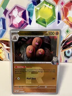 Team Rocket’s Dugtrio 101/217 Rocket Reverse Holo Pokemon TCG Ascended Heroes NM - Image 1