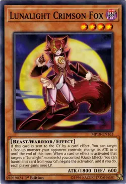 Lunalight Crimson Fox - MP18-EN163 - Common - 1st Edition - Lightly Played - Image 1
