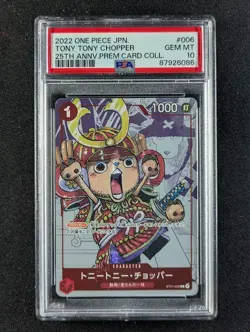 2022 One Piece MANGA TONY TONY CHOPPER #ST01-006 25th Anni. Coll. Alt Art PSA 10 - Image 1