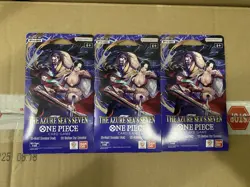 ONE PIECE OP-14 The Azure Sea's Seven Sleeved Booster Pack English LOT OF 3 New - Image 1