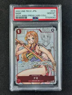 2022 One Piece MANGA NAMI #OP01-016 25th Anniversary Premium Coll Alt Art PSA 10 - Image 1