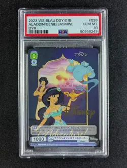 2023 Weiss Schwarz Blau ALADDIN&GENIE&JASMINE #DSY/01B-028D Disney Rare PSA 10 - Image 1