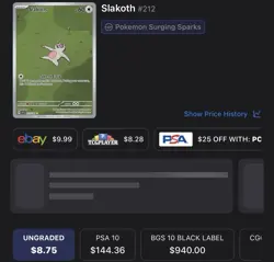 Pokemon Slakoth 212/191 SV08 Surging Sparks Holo Illustration Rare - Image 4