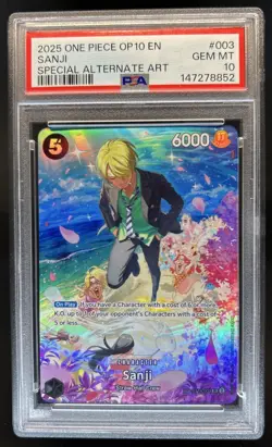 2025 One Piece Royal Blood OP10 Sanji Special Alt Art #ST14-003 PSA 10 - Image 1