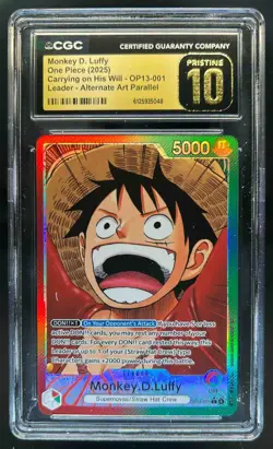 2025 One Piece Carrying On Will Monkey D. Luffy Leader Alt Art #OP13-001 CGC 10 - Image 1