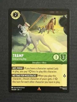 Disney Lorcana Tramp Enterprising Dog Archazia’s Island Rare Non-foil - Image 1