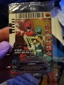 SDCC 2013 Power Rangers Red Green Mighty Morphin Action Card Game Promo P-189 - Image 1