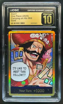 2025 One Piece Carrying On His Will Don!! Card Gold #NNO CGC 10 Pristine - Image 1