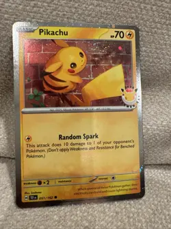 Pokemon TCG: Pikachu 51 Pokemon Day 2026 Collection Card (Swirl In Holo) - Image 1