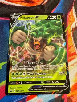Pokemon TCG Rillaboom V SWSH014 SWSH: Sword & Shield Promo Cards Promo LP - Image 1