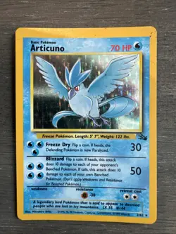 Pokemon TCG Articuno Fossil Holo Card 2/62 Unlimited Rare, Lightly Played - Image 1