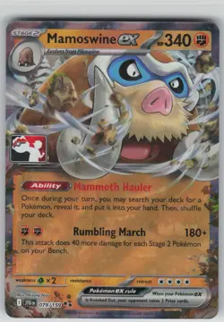 Mamoswine ex - Double Rare Prize Pack Series Cards 079/159 NM - Image 1