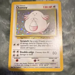 Pokemon TCG Chansey Base Set Holo Rare 120HP 3/102 Nintendo Pokemon Card - LP - Image 1