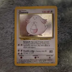 Pokemon TCG Chansey Base Set Holo Rare 120HP 3/102 Nintendo Pokemon Card - LP - Image 2