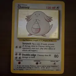 Pokemon TCG Chansey Base Set Holo Rare 120HP 3/102 Nintendo Pokemon Card - LP - Image 3