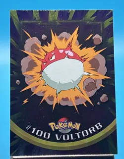 VOLTORB #100 Holo Foil 1999 Pokemon Topps Series 1 TV Animation Edition Card - Image 1