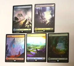 MAGIC THE GATHERING STANDARD SHOWDOWN FOIL FULL ART BASIC LAND PROMO SET OF 5 - Image 2