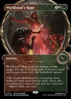1x Worldsoul's Rage - Showcase NM-Mint, English Murders at Karlov Manor MTG Magi - Image 1