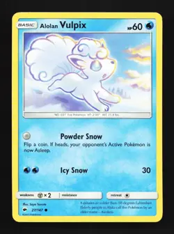 Alolan Vulpix 27/147 LP Burning Shadows English Pokemon Card TCG - Image 1