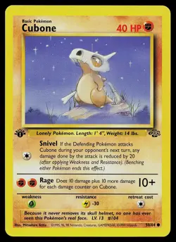 Pokemon Card - Cubone Jungle 50/64 Common 1st Edition - Image 1
