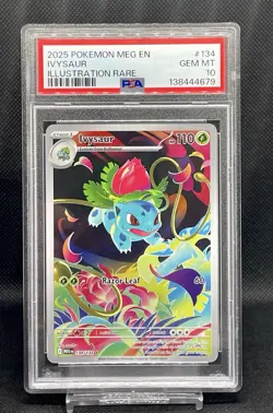2025 POKEMON MEG EN-MEGA EVOLUTION ILLUSTRATION RARE #134 IVYSAUR PSA 10 GEM - Image 1