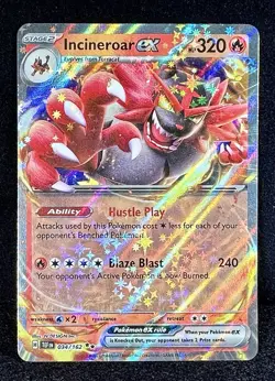 🔥Incineroar ex 034/162 Temporal Forces “Double Rare” TRUE Pokemon Treasure! - Image 1