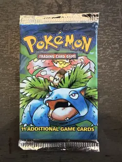 1999 HEAVY Pokemon Base Set Booster Pack Sealed Wizards of the Coast (Venusaur) - Image 5
