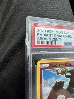 2023 POKEMON SWORD & SHIELD CROWN ZENITH #020 RADIANT CHARIZARD PSA 10 Cracked - Image 3